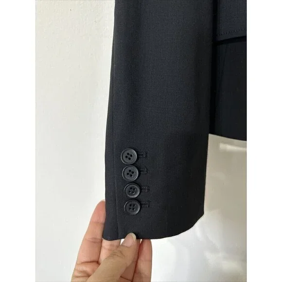 J Crew Wool Blazer Womens Two Button Career Black Size 10 Fully Lined. - Picture 4 of 10